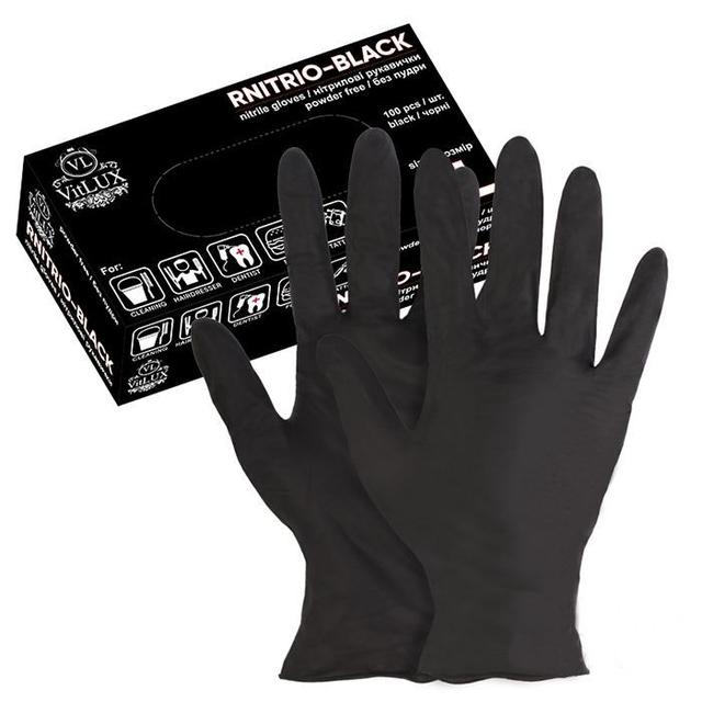 Перчатки нитриловые без пудры NITRILUX BLACK  100 шт (XL)