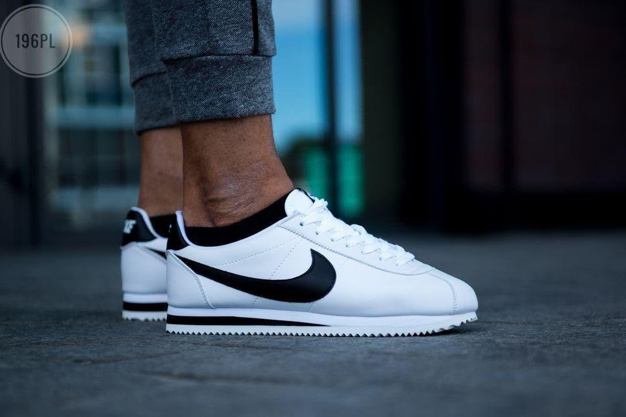 

Мужские кроссовки Nike Cortez Classic (бело-черные) спортивные летние кроссы 196PL, Белый