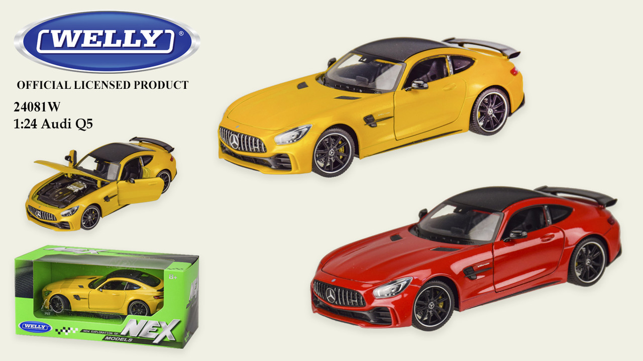 

Машина метал 24081W (24шт|4) "WELLY"1:24 MERCECES-AMG GT-R,откр.деври,капот,2 цвета,в кор.23*11*10 с