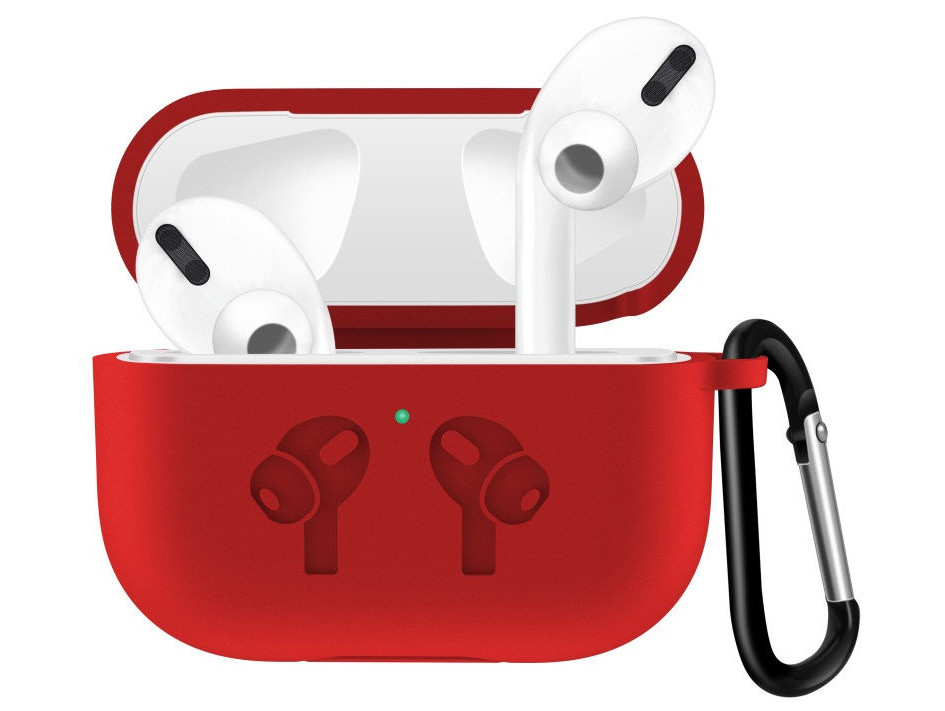 

Чехол Trusty Silicone с карабином AirPods Pro Red, Красный