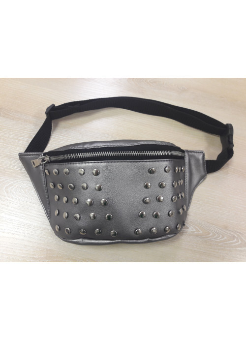 

Сумка на пояс бананка Sambag Tirso MSS silver dark с хольнитенами, Темное серебро