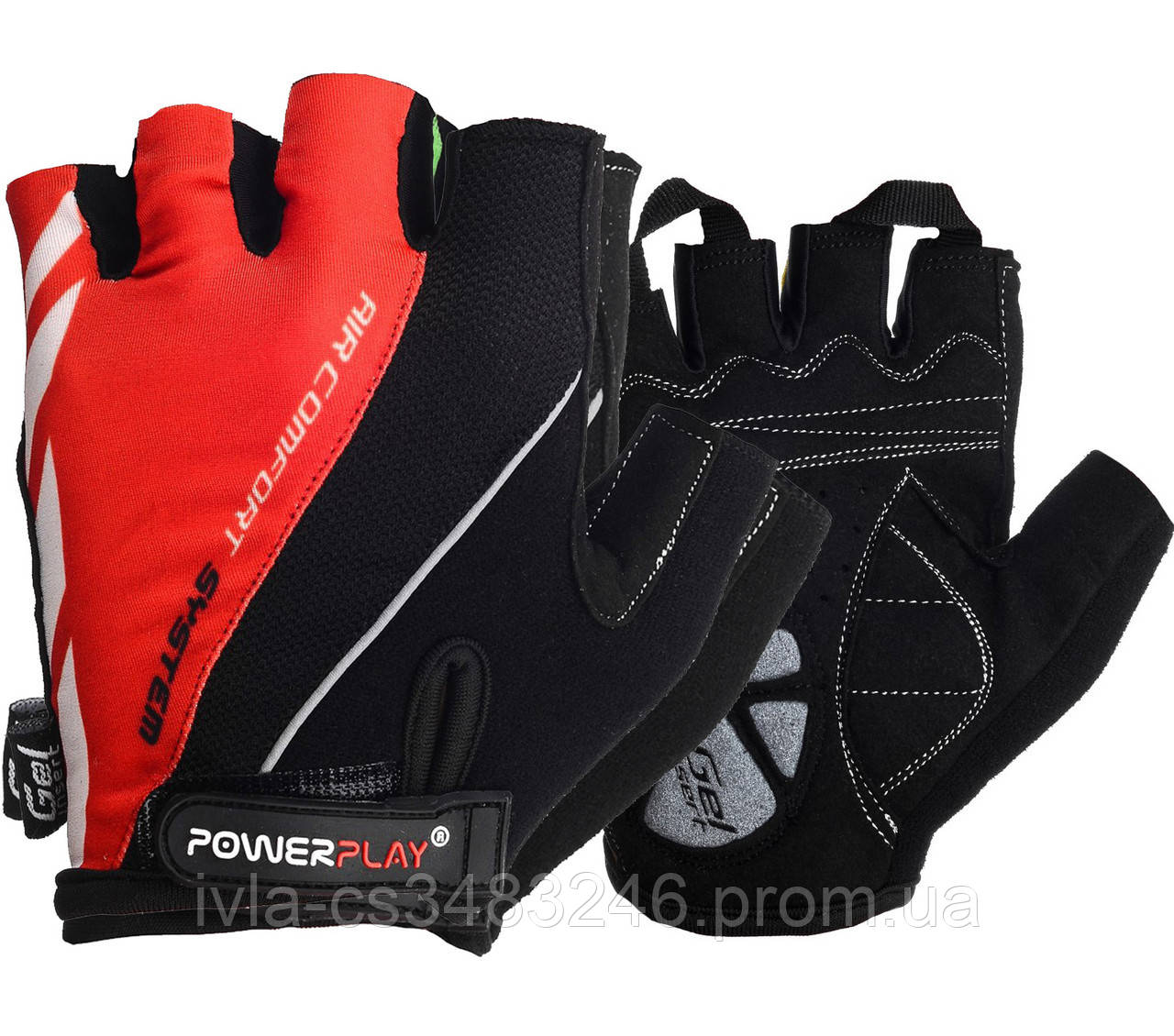 

Велорукавички PowerPlay 5024 C S Чорно-червоні (5024C_S_Red), Black-red