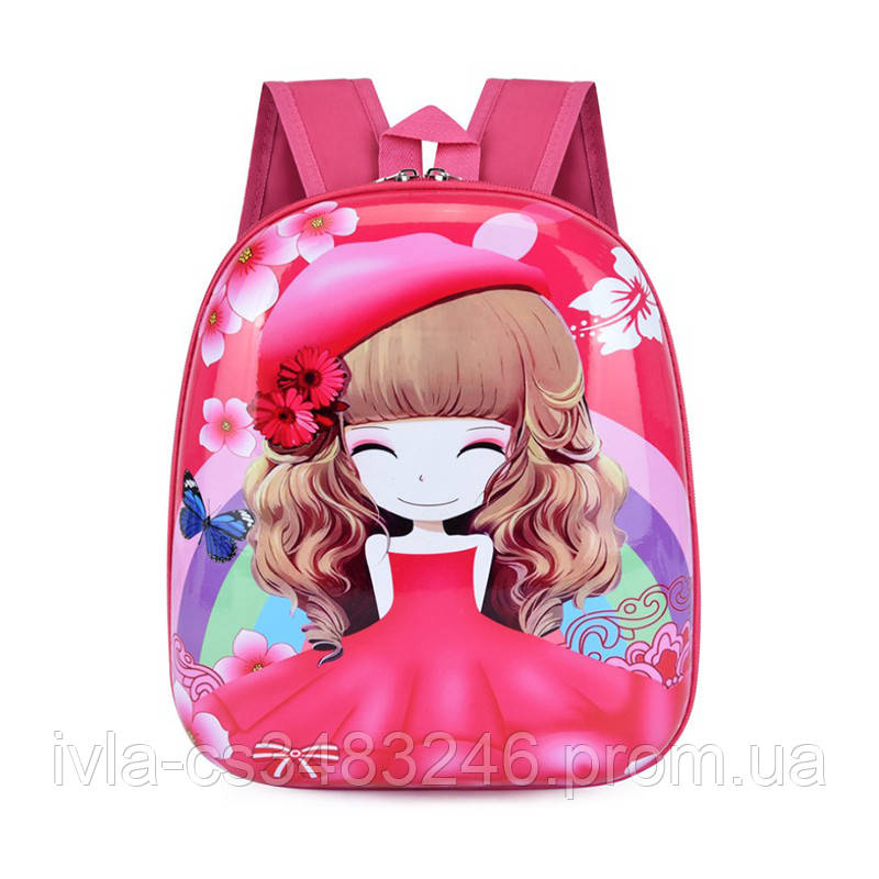 Детский рюкзак с твердым корпусом Lesko DK-13 Розовый (6840-21675)