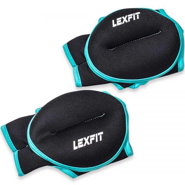 

Утяжелители (перчатки) для рук спортивные 0.5 кг 2 шт USA Style LEXFIT черно-голубые для дома и спортзала