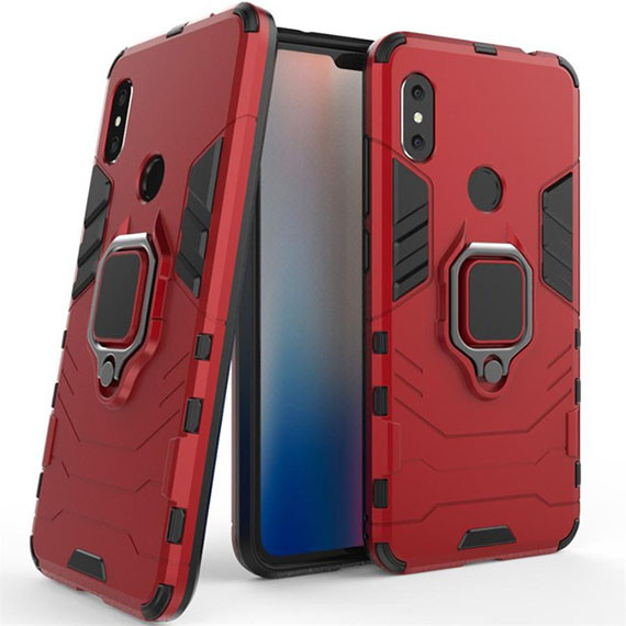 

Ударопрочный чехол Transformer Ring for Magnet для Xiaomi Redmi Note 6 Pro Красный / Dante Red