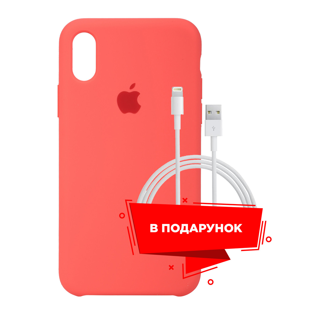 

Чехол для Apple iPhone XS Max Hot Pink + кабель Lightning (ARS54269)