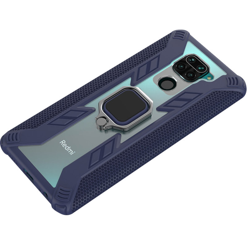 

Ударопрочный чехол Combo Ring for Magnet для Xiaomi Redmi Note 9 / Redmi 10X Синий