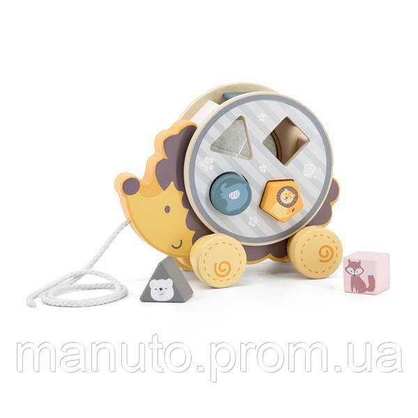 

Деревянная каталка-сортер Viga Toys PolarB Ежик (44025), Разноцветный