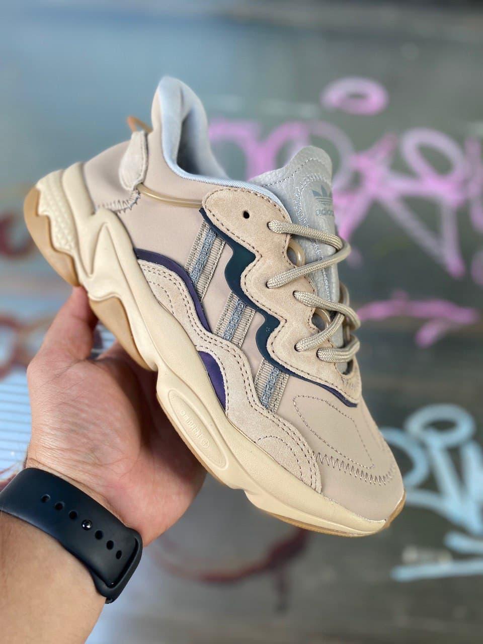 

Мужские кроссовки Adidas Ozweego Beige Blue / Адидас Озвиго Бежевые Синие 43, Бежевый