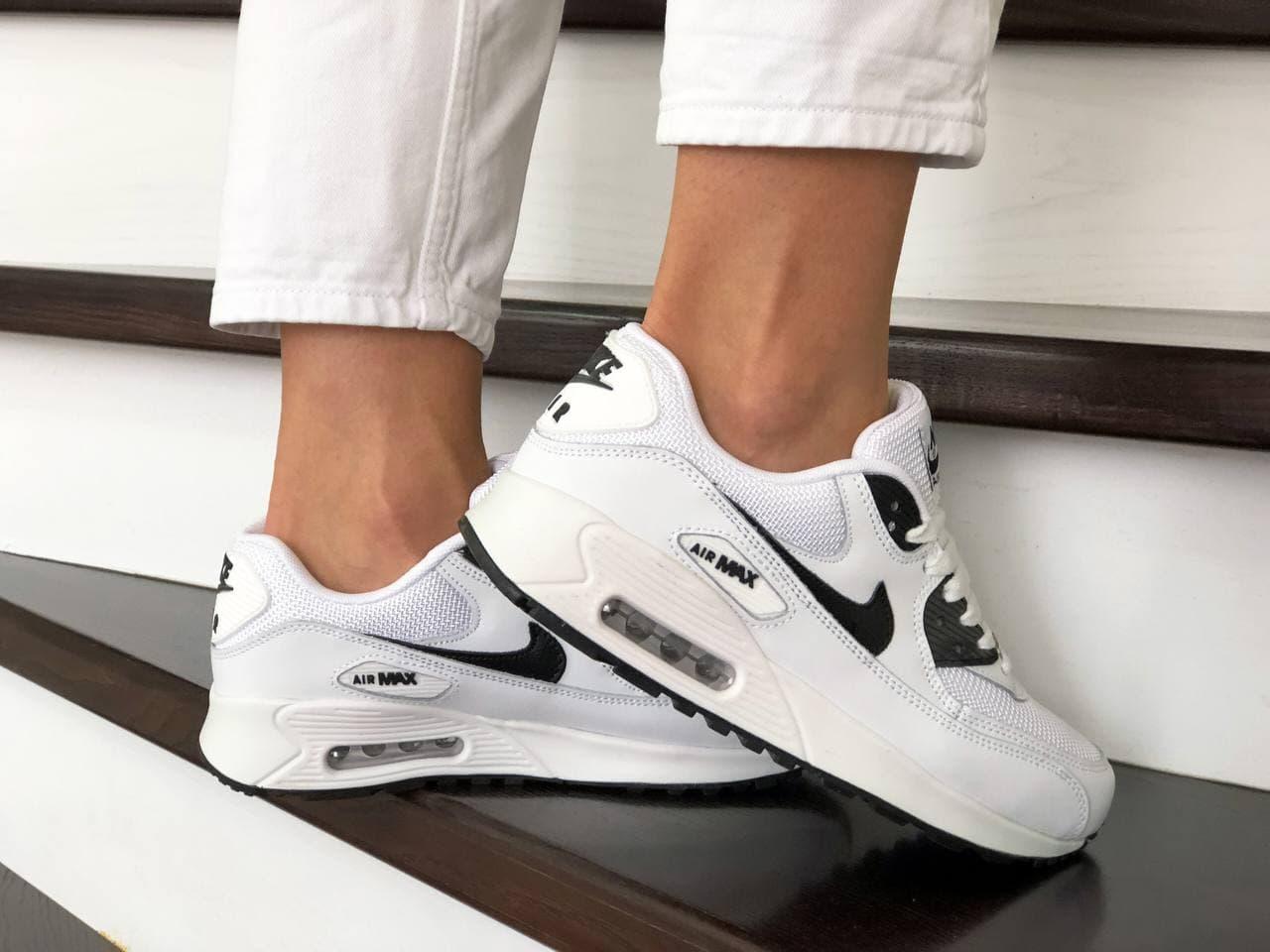 

Nike Air Max 90 White Black / Найк Аир Макс 90 Белые Черные Женские 39, Разные цвета