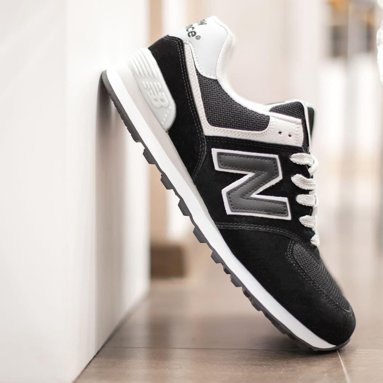 

New Balance 574 Black / Нью Беланс 574 Черные Мужские Комбинированный, 43, Черный