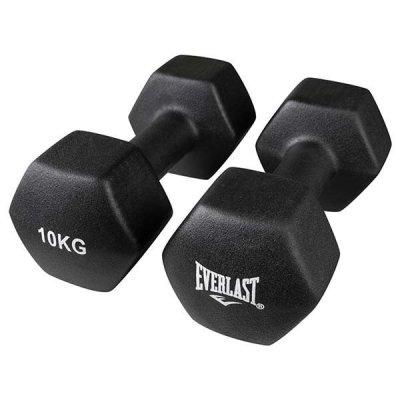 

Гантели виниловые Everlast 2шт по 10кг черные SKL11-291758, Черный