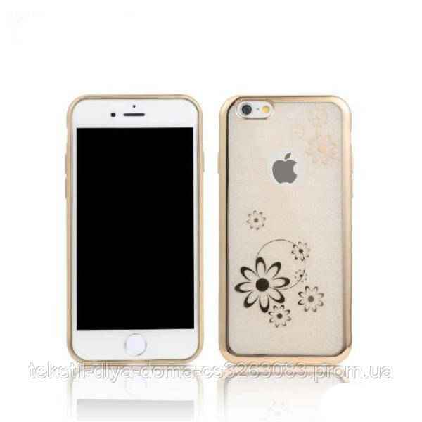 

Силиконовый чехол Crystal Gold Flower iPhone 6/6s REMAX 602103, Прозрачный