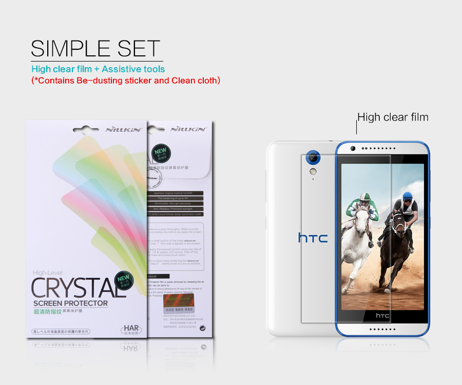 

Защитная пленка Nillkin Crystal для HTC Desire 620/Desire 820 mini, Анти-отпечатки