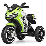Детский трехколесный электро мотоцикл на аккумуляторе M 4053L-5 зеленый. Дитячий трицикл електричний, фото 2