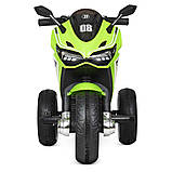 Детский трехколесный электро мотоцикл на аккумуляторе M 4053L-5 зеленый. Дитячий трицикл електричний, фото 6