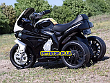 Детский трехколесный мотоцикл на аккумуляторе BMW S1000 RR, JT5188L-3 бело-синий, фото 7