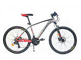 Велосипед гірський двоколісний одноподвесный на алюмінієвій рамі Crosser Quick 26 дюймів 17" рама червоний, фото 3