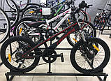 Велосипед детский на магниевой раме Crosser MTB 20" рост 130-150 см возраст 7 до 11 лет черно-красный, фото 5