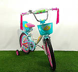 Велосипед детский двухколесный с корзинкой Azimut Girl 18" рост 110-130 см возраст 5 до 8 лет бирюзовый, фото 3