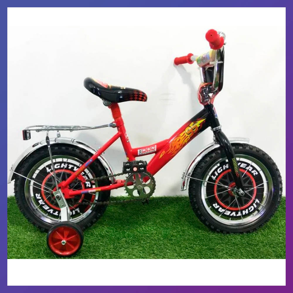 Велосипед дитячий двоколісний з кошиком Mustang Тачки 18" зростання 110-130 см вік 5 до 8 років червоний