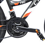 Велосипед гірський двоколісний одноподвесный на алюмінієвій рамі Crosser Nio Stels 26 дюймів 14" рама сірий, фото 5