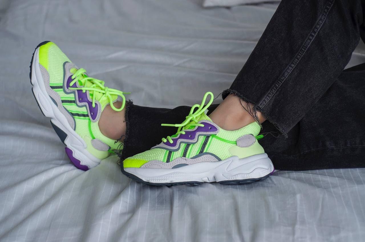 

Женские кроссовки Adidas Ozweego Green Violet / Адидас Озвиго Зеленые Фиолетовые 39, Салатовый