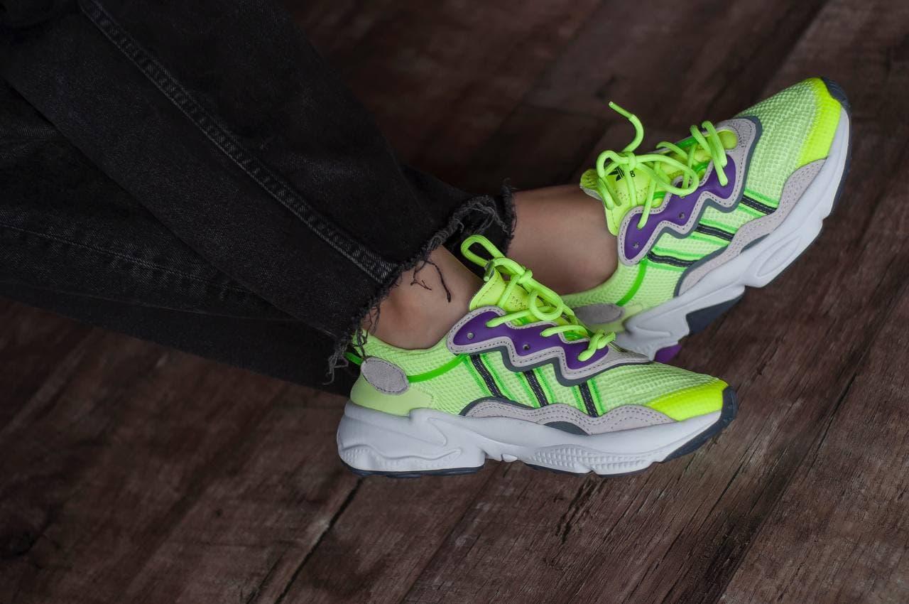 

Кроссовки женские Adidas Ozweego Green Violet / Адидас Озвиго Зеленые Фиолетовые 38, Салатовый