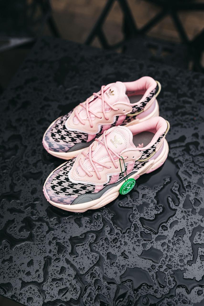 

Кроссовки женские Adidas Ozweego Pink Black / Адидас Озвиго Розовые Черные 40, Розовый