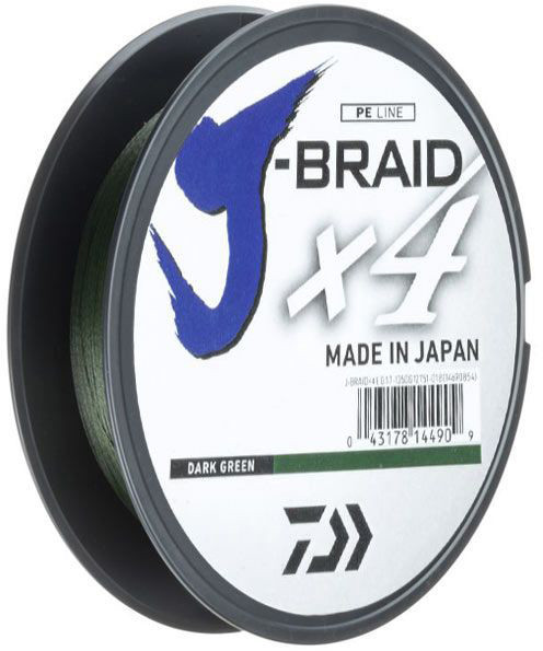 

Шнур рыболовный Daiwa J-Braid X4E 0.19 мм - 270 м Dark Green, Темно-зеленый