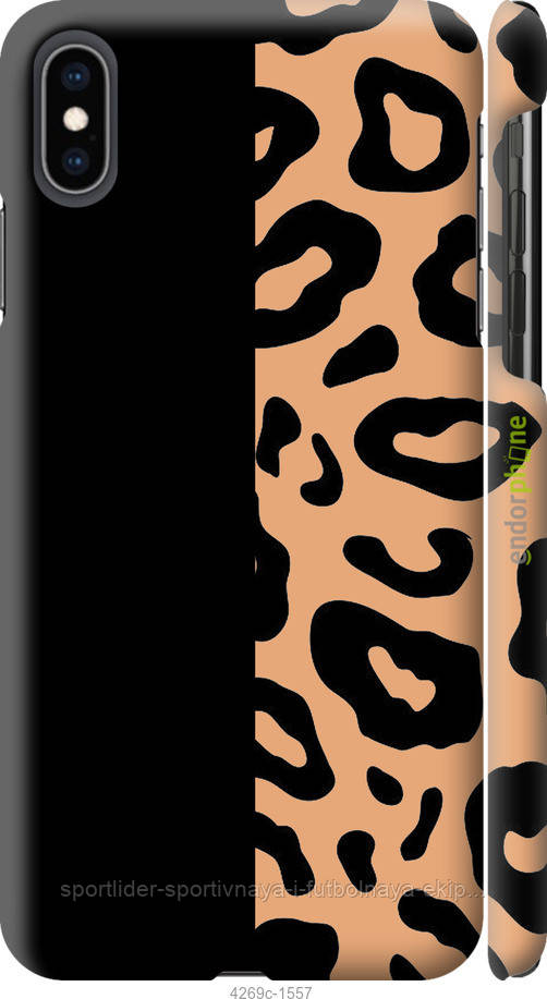 Чехол на Apple iPhone XS Max Пятна леопарда "4269c-1557-48683", Оранжевый