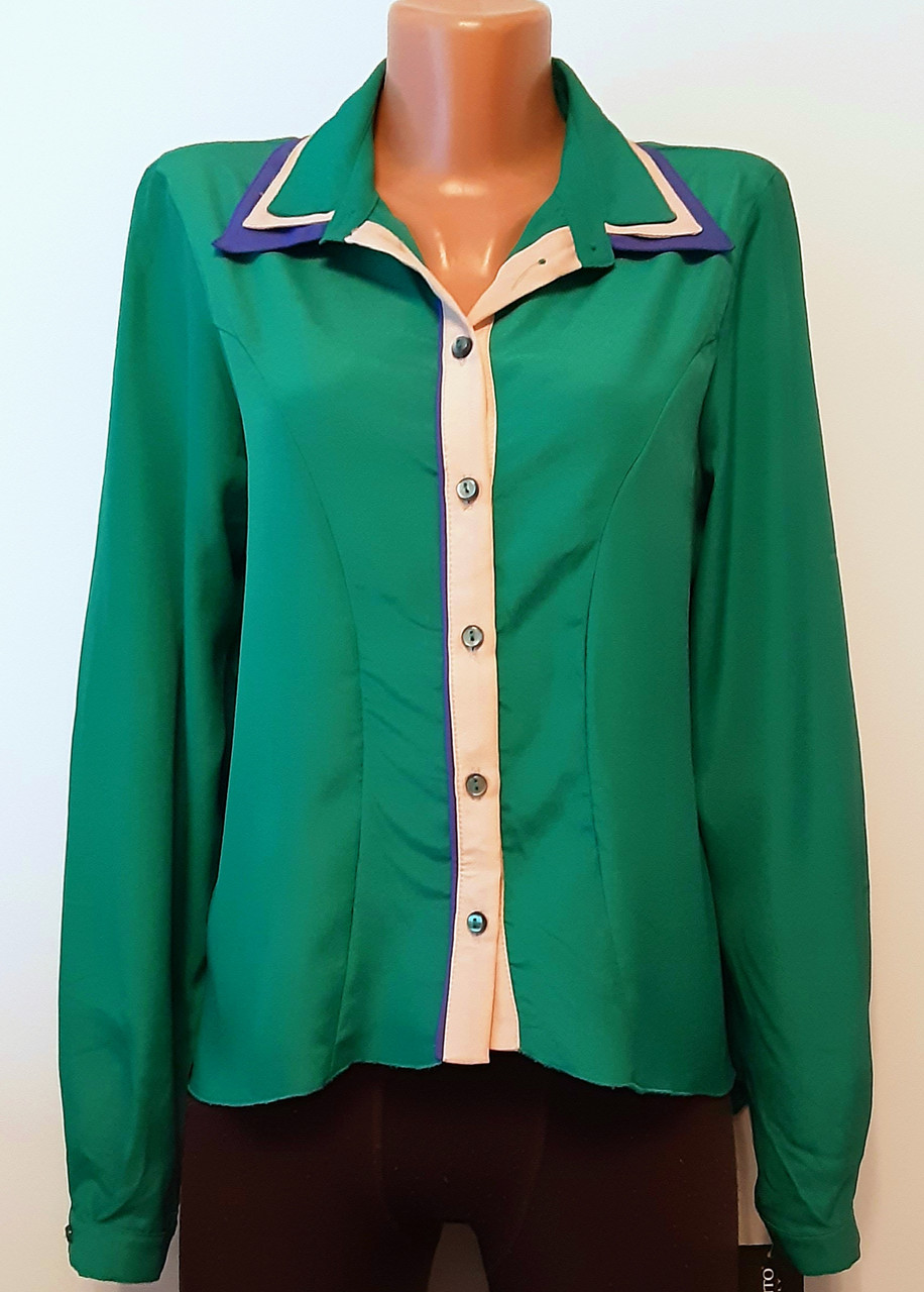 

Жіноча шовкова смарагдова Блуза L (46-48) Rinascimento (Італія), Зеленый
