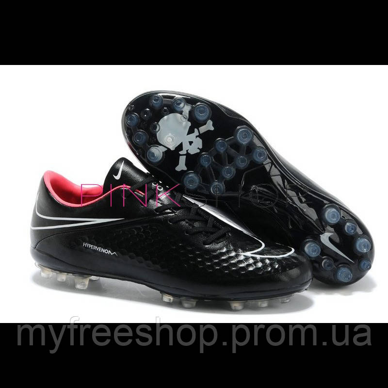 

Футбольные удобные мужские бутсы для бега Nike HyperVenom Black Pink мягкие демисезонные повседневные модные 45, Черный