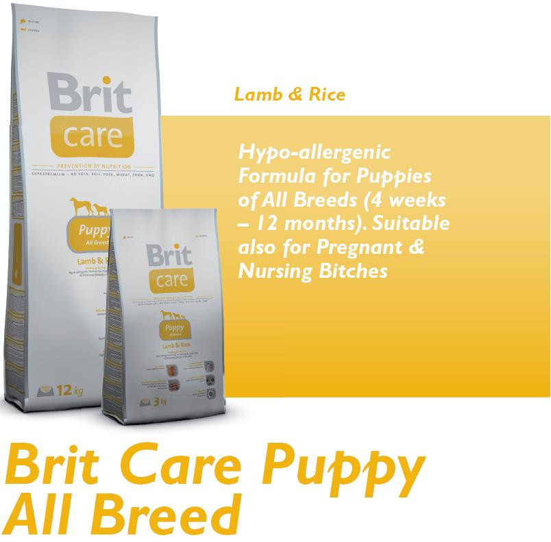 

Корм для щенков всех пород 12 кг / Brit Care Puppy Lamb & Rice