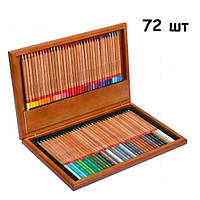 Набор разноцветных карандашей 72 шт, деревянный кейс Marco Renoir, подарочный