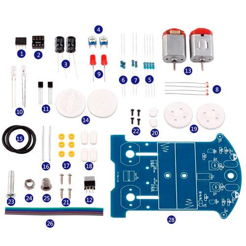 

Робот BEAM Трек машинка ездящая по линии D2-5 Kit СОБЕРИ САМ DIY