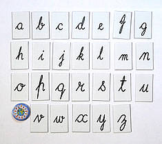 Строчные прописные буквы английского алфавита. Пластиковые карточки для наборного полотна