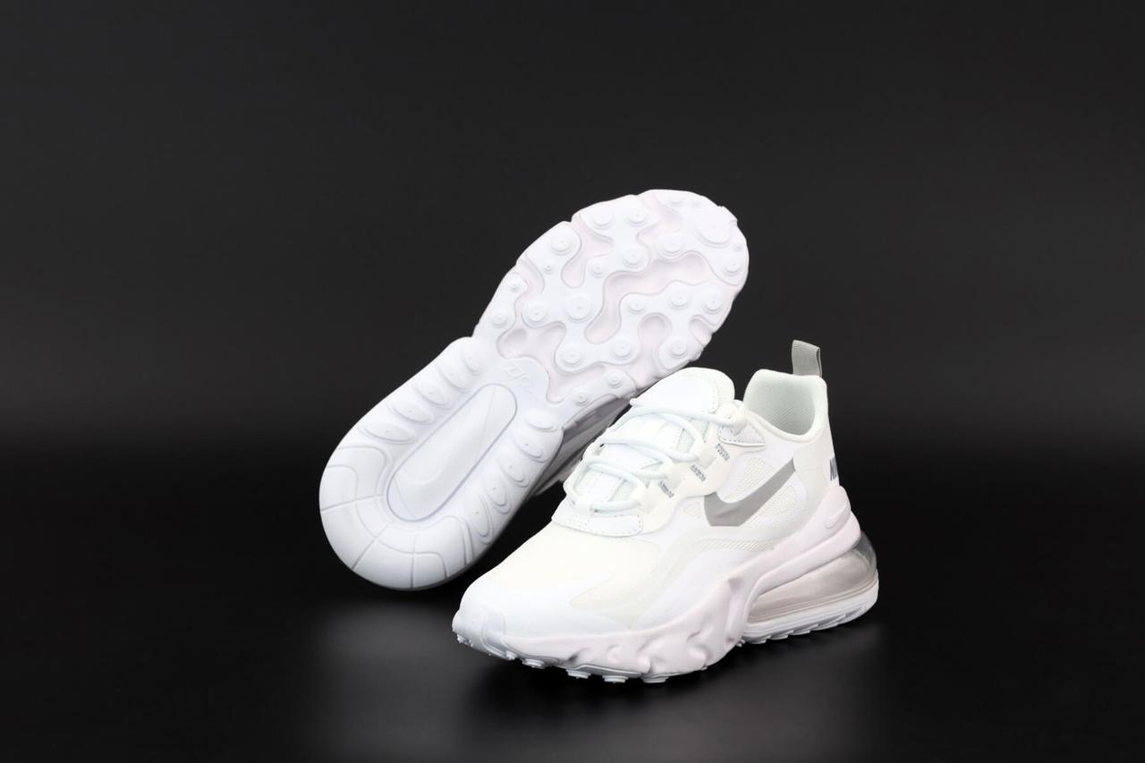 

Женские кроссовки Nike Air Max 270 React White (Кроссовки Найк Аир Макс 270 Реакт белые весна/лето) 38, Белый