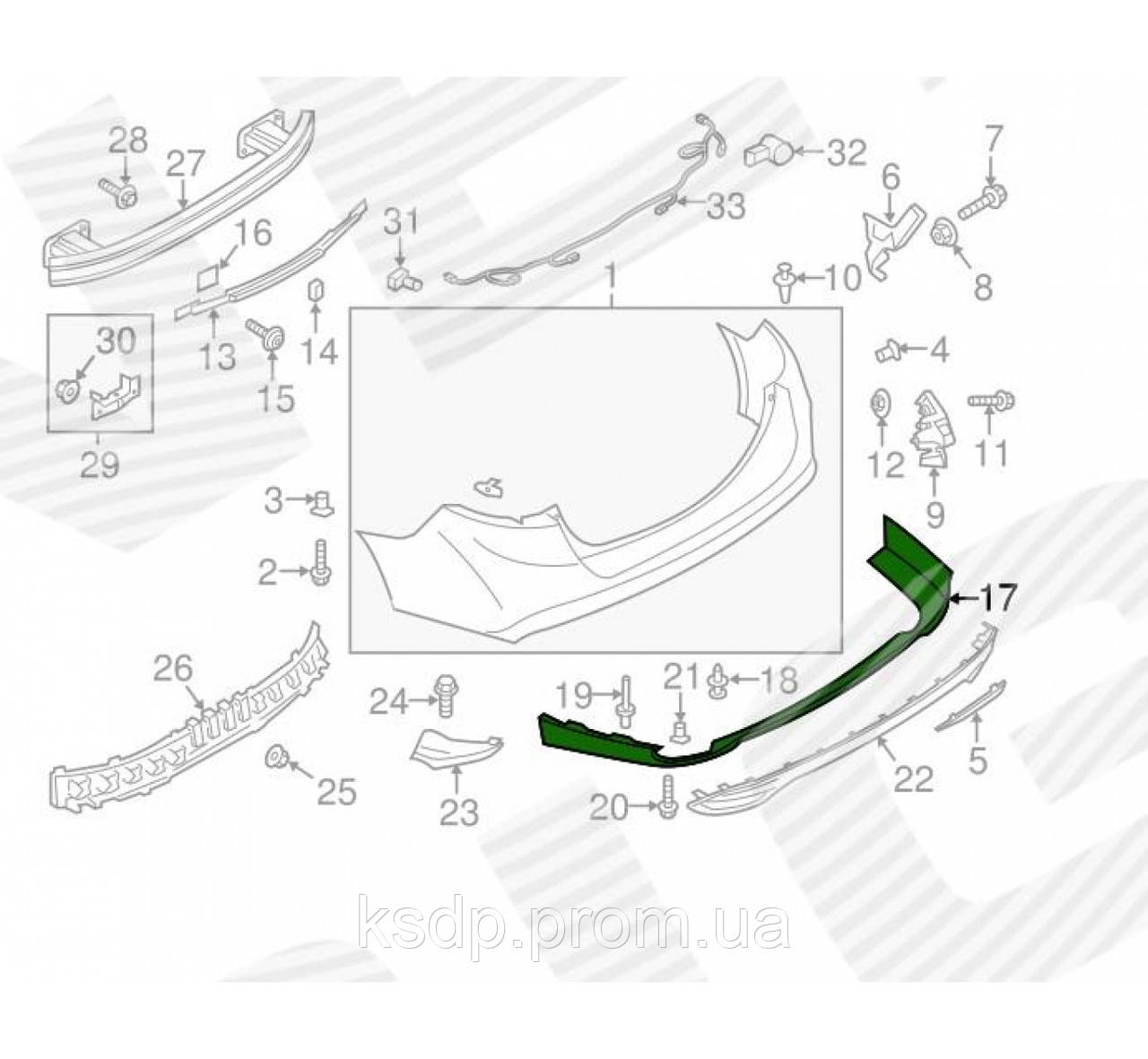 

СПОЙЛЕР БАМПЕРА ЗАДНИЙ FORD FUSION, 13-17 SIGNEDA PFD04385VA