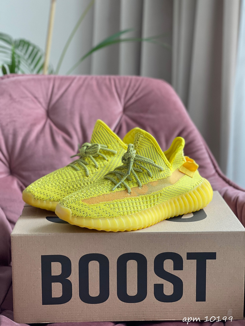 

Модные женские кроссовки Adidas Yeezy Boost 350 v2,текстиль,желтые, Коралловый