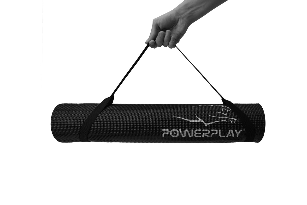 

Килимок для йоги та фітнесу PowerPlay 4010 (173*61*0.6) Black, Чорний