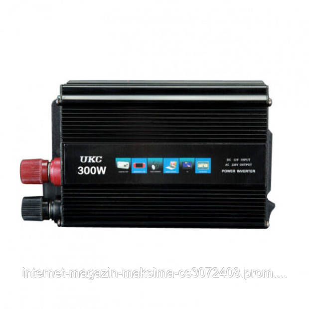 

Инвертор автомобильный преобразователь UKC AC/DC 300W 12V-220V