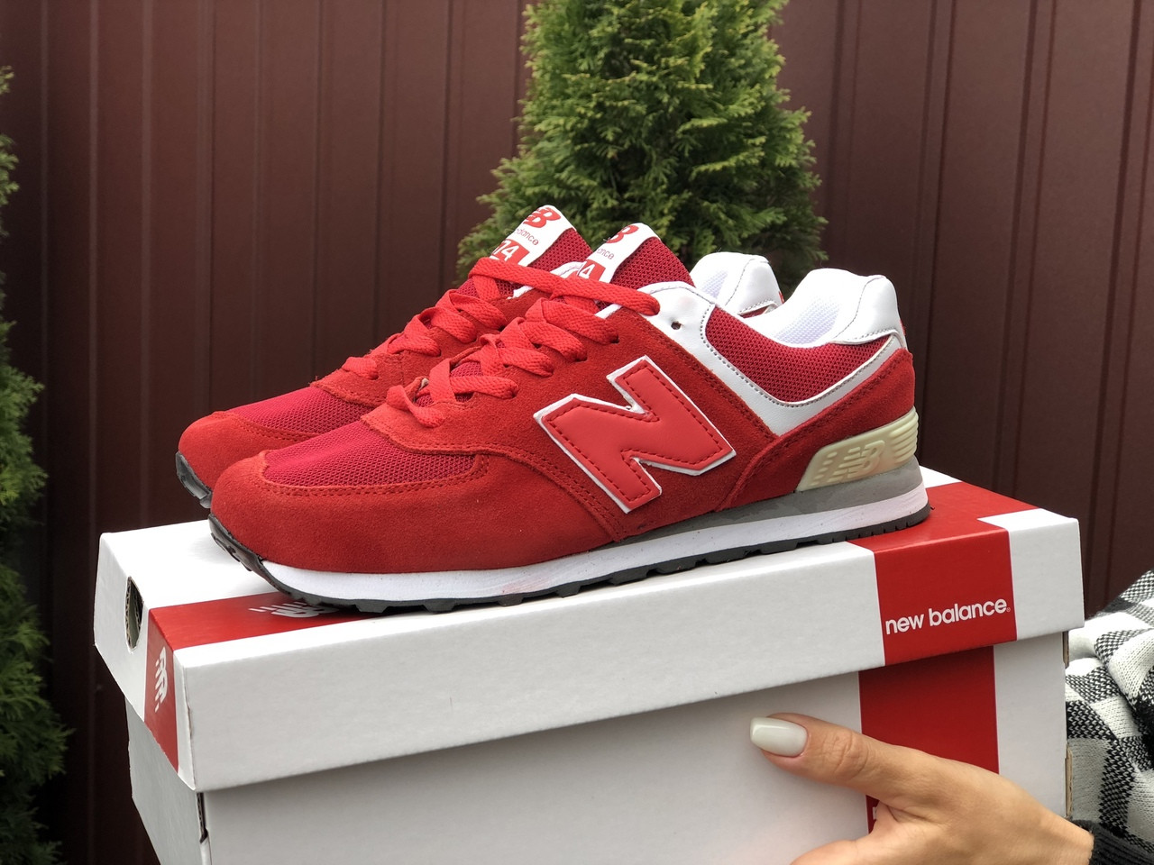 

Женские Кроссовки New Balance 574 Red / Нью Беланс 574 Красные, Красный