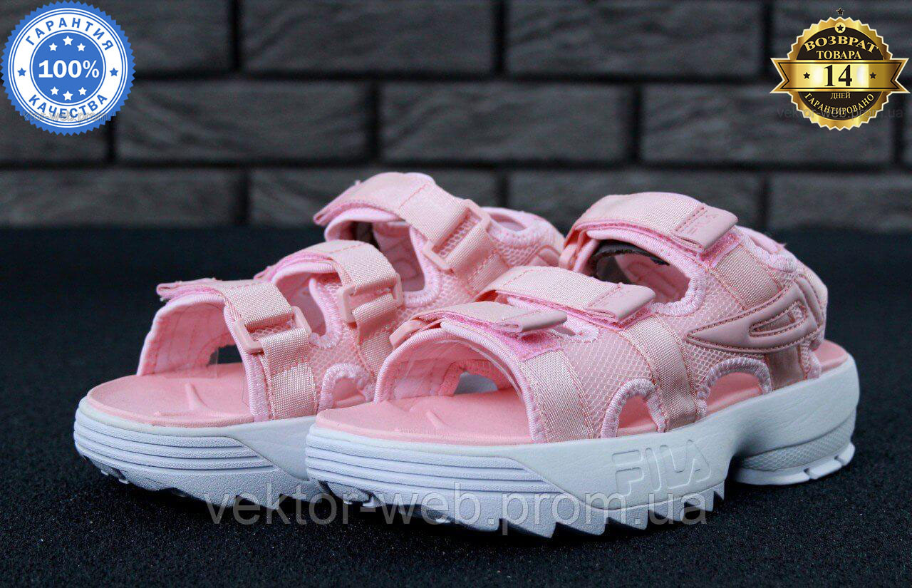 

Летние женские спортивные сандалии Fila Pink Color (Фила) размеры: 36-41, Розовый