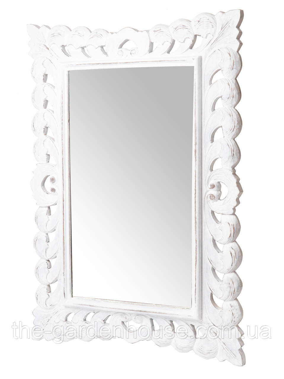 Дзеркало в різьбленій рамі Ajur 100х70 см, біле
