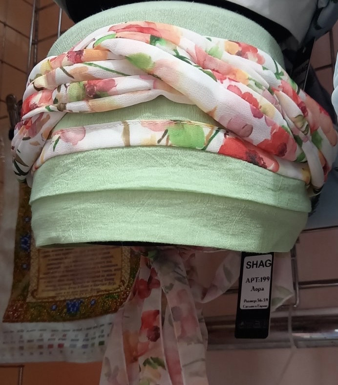 

Летняя хлопковая бандана-шапка-косынка цвет салатовый