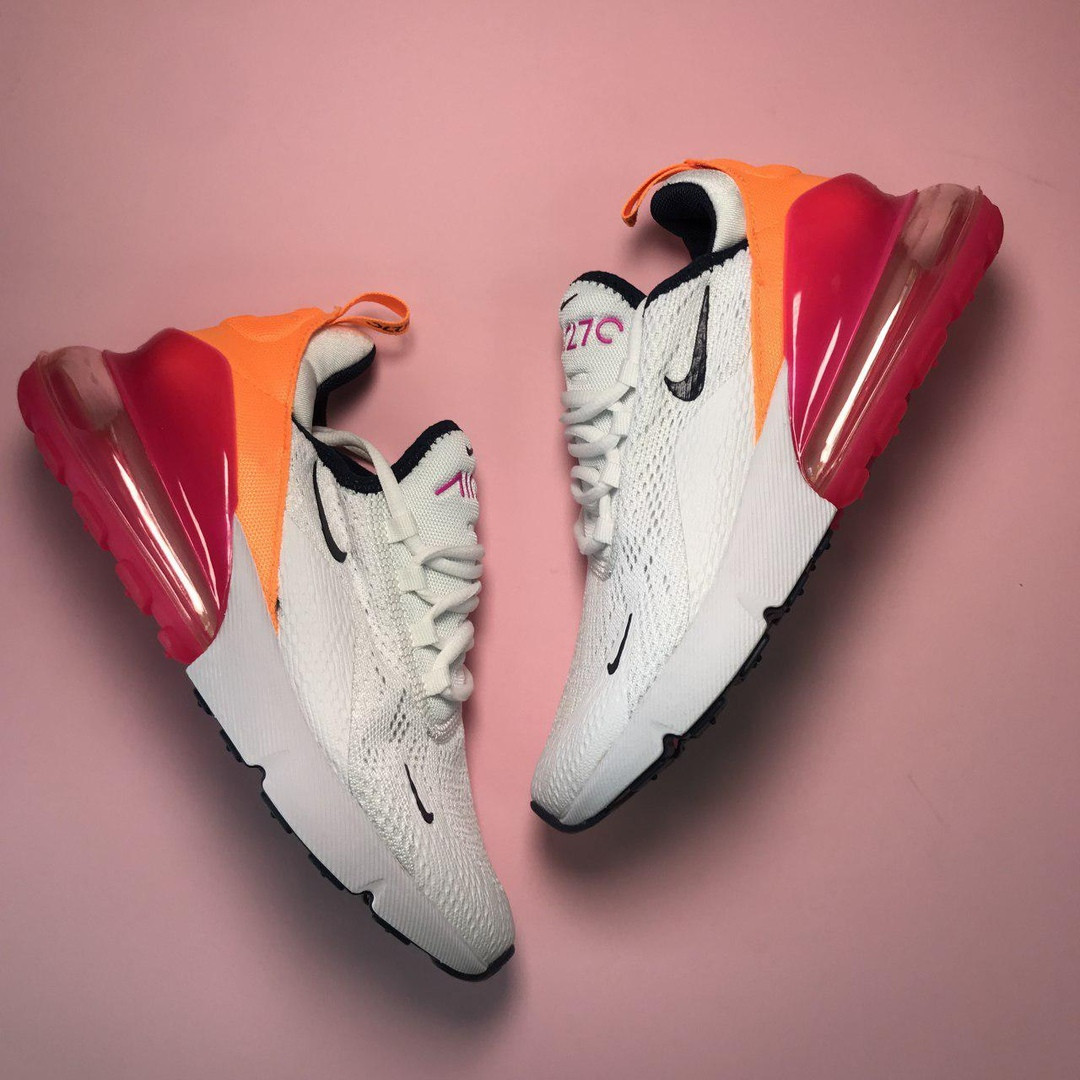 

Nike Air Max 270 White Orange Pink (Белый Оранжевый)