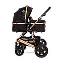 Дитяча універсальна коляска 3в1 чорна Lorelli Lora set Luxe Black з автокріслом дітям від народження до 3 років, фото 2