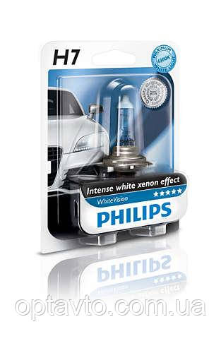 

Автолампа PHILIPS 12972WHVB1 H7 55W 12V PX26d WhiteVision +60%(4300K)