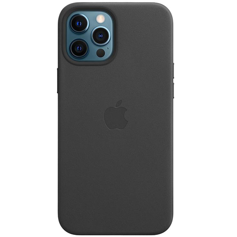 

Кожаный чехол Leather Case (AAA) with MagSafe для Apple iPhone 12 Pro Max (6.7") Black